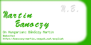 martin banoczy business card