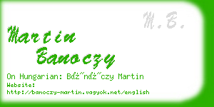 martin banoczy business card